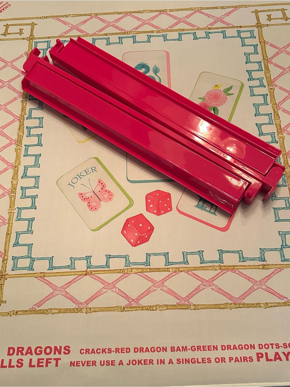Mahjong Classic Home mat and dark pink racks NEW - Picture 8 of 11